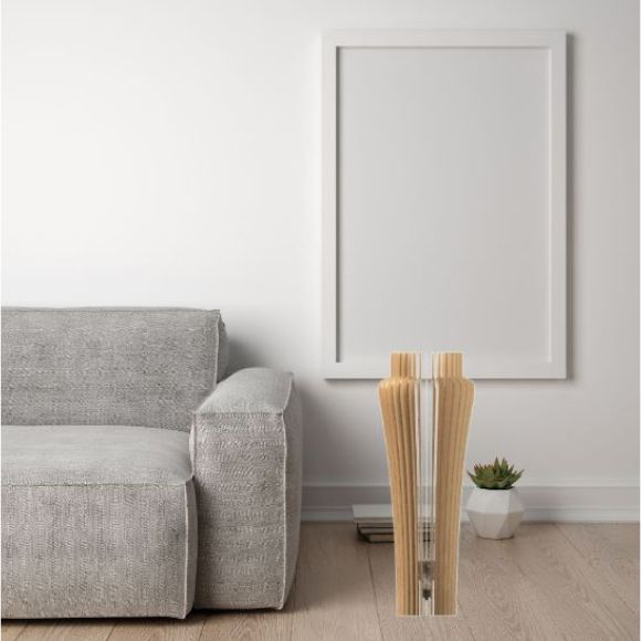 Luminária de chão Azaléia em MDF, Cor: Preto. Foto 3 do produto.