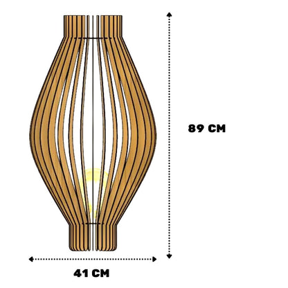 Luminária de chão Magnólia em MDF, Cor: MDF cru. Foto 1 do produto.