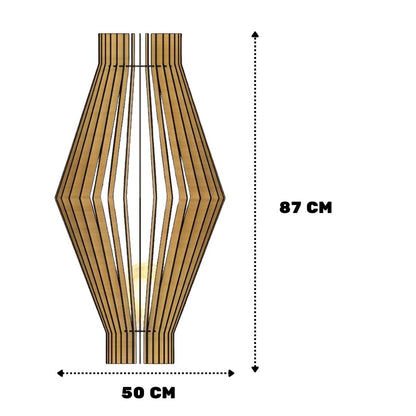 Luminária de chão Acrópole em MDF, Cor: MDF cru. Foto 1 do produto.
