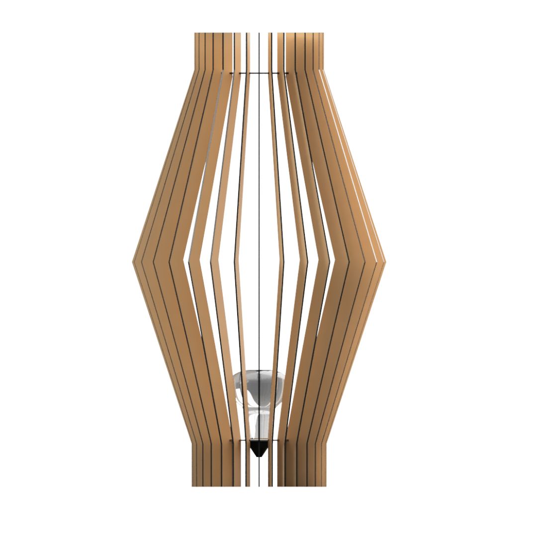Luminária de chão Acrópole em MDF, Cor: MDF cru. Foto 2 do produto.