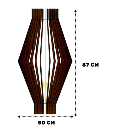 Luminária de chão Acrópole em MDF, Cor: Preto. Foto 1 do produto.