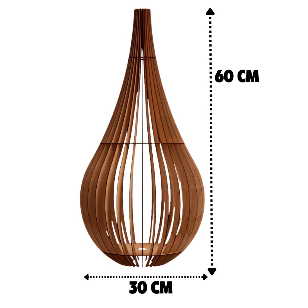 Abajur de chão Capadócia em MDF, Cor: MDF cru, Tamanho: 60 × 30 cm. Foto 1 do produto.
