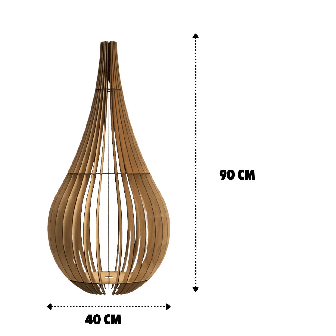 Abajur de chão Capadócia em MDF, Cor: MDF cru, Tamanho: 90 × 40 cm. Foto 1 do produto.