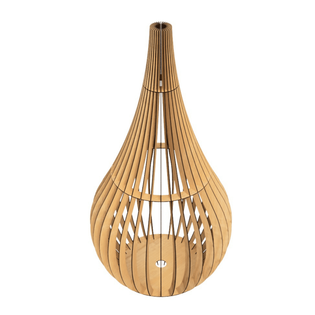 Abajur de chão Capadócia em MDF, Cor: Marrom, Tamanho: Kit com 3 - 90 × 40 cm, 75 × 40 cm e 60 × 30 cm. Foto 3 do produto.
