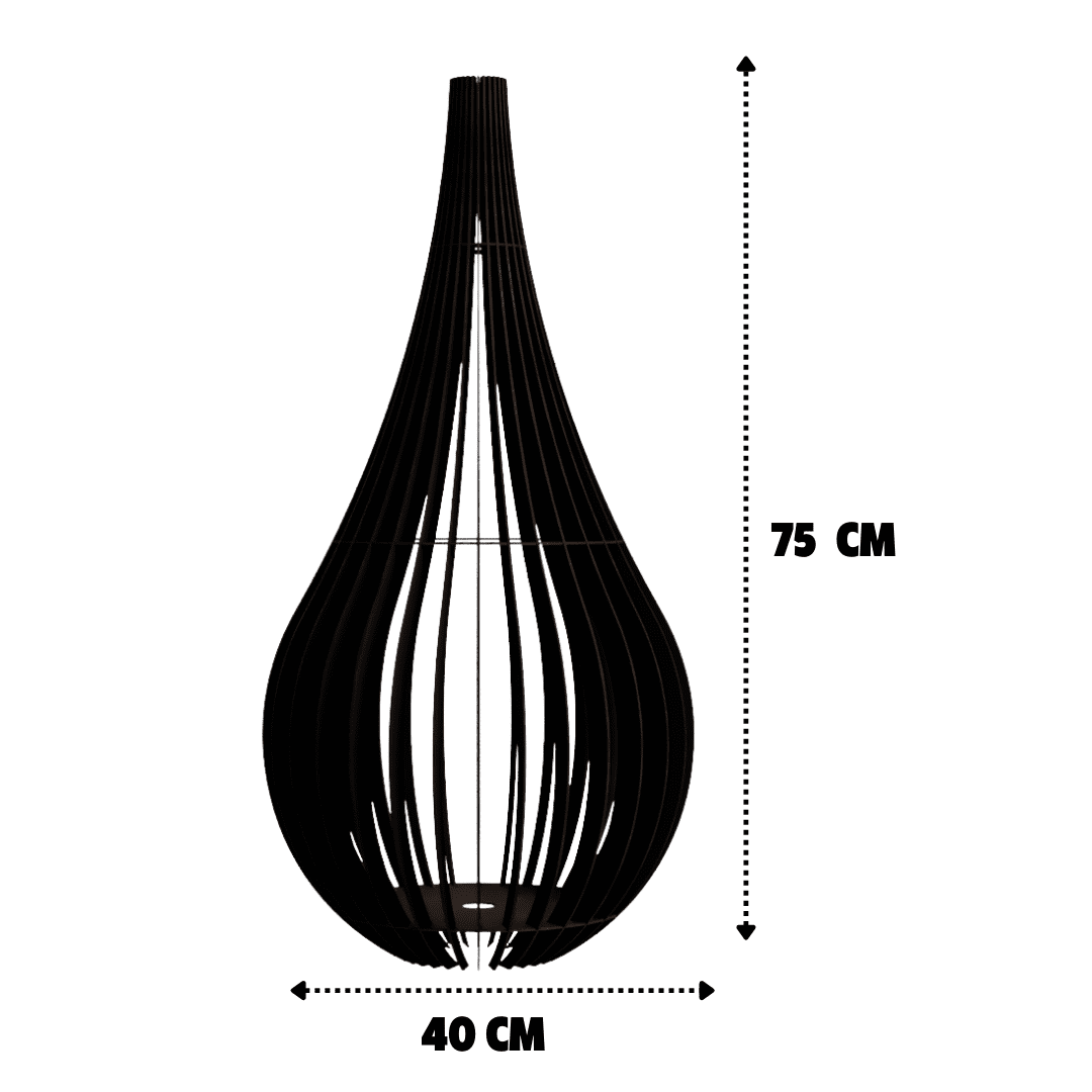 Abajur de chão Capadócia em MDF, Cor: Preto, Tamanho: 75 × 40 cm. Foto 1 do produto.