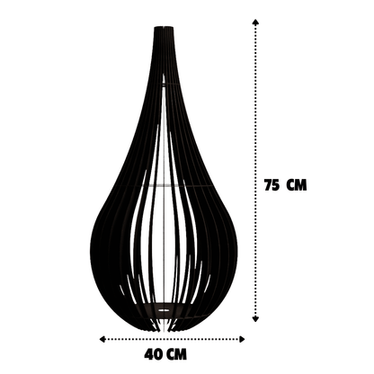 Abajur de chão Capadócia em MDF, Cor: Preto, Tamanho: 75 × 40 cm. Foto 1 do produto.