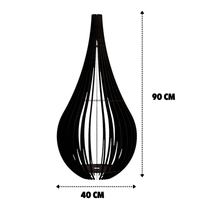 Abajur de chão Capadócia em MDF, Cor: Preto, Tamanho: 90 × 40 cm. Foto 1 do produto.