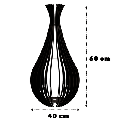 Abajur de chão Gotas de Orvalho em MDF, Cor: Preto, Tamanho: 60 × 30 cm. Foto 1 do produto.