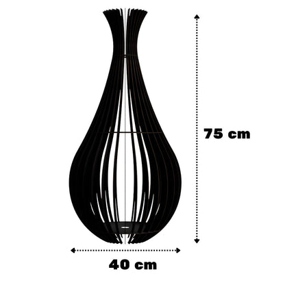 Abajur de chão Gotas de Orvalho em MDF, Cor: Preto, Tamanho: 75 × 40 cm. Foto 1 do produto.