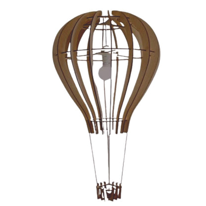 Luminária pendente Balão em MDF, referência LCD0002, Cor: Marrom. Foto 1 do produto.