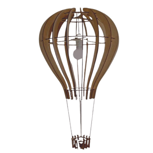 Luminária pendente Balão em MDF, referência LCD0002, Cor: Marrom. Foto 1 do produto.