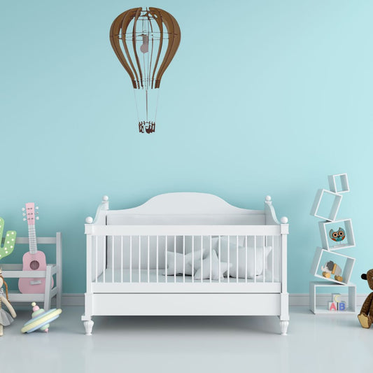 Luminária pendente Balão em MDF, referência LCD0002, Cor: Marrom. Foto 2 do produto.