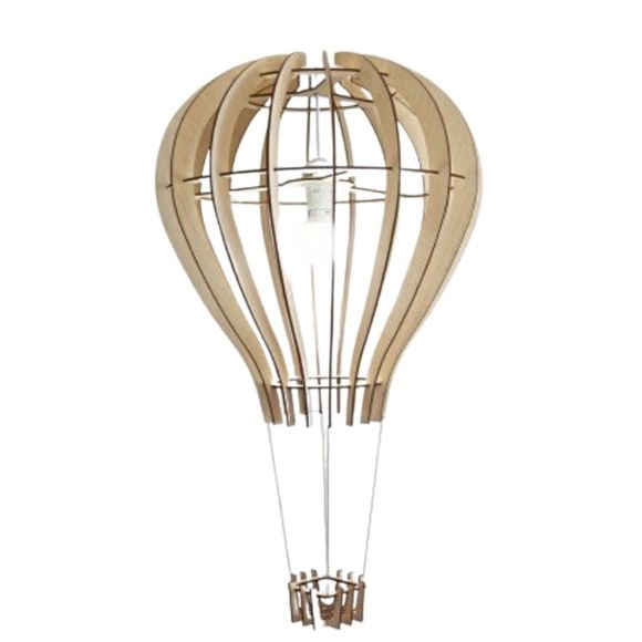 Luminária pendente Balão em MDF, referência LCD0002, Cor: MDF cru. Foto 1 do produto.