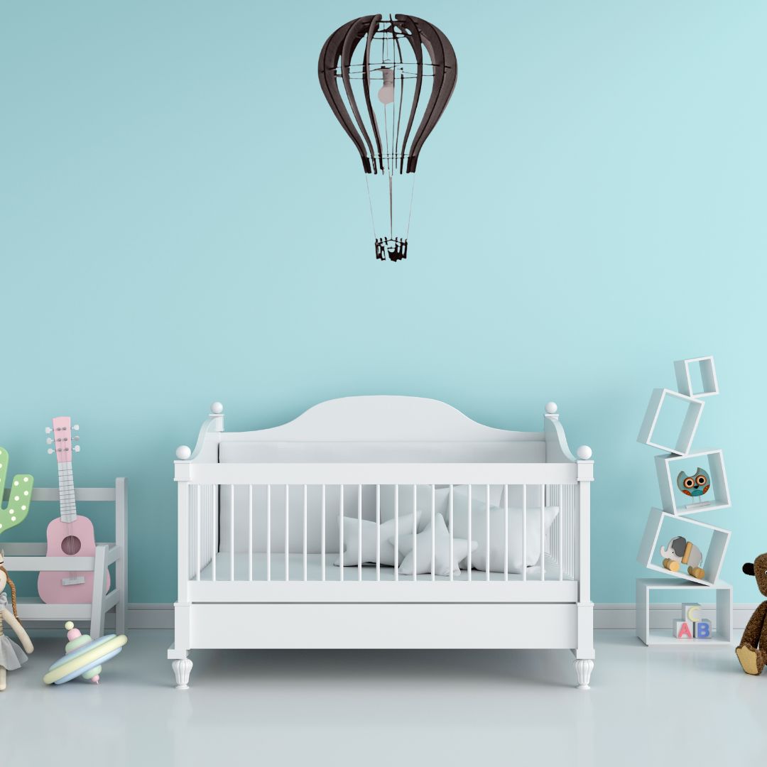 Luminária pendente Balão em MDF, referência LCD0002, Cor: Preto. Foto 2 do produto.