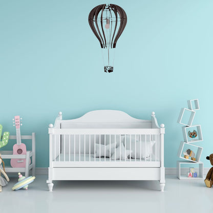 Luminária pendente Balão em MDF, referência LCD0002, Cor: Preto. Foto 2 do produto.