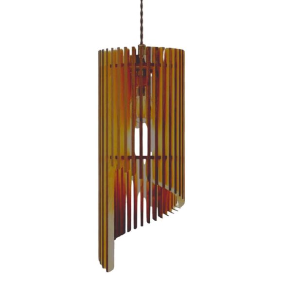 Luminária pendente Mística em MDF, Cor: MDF cru. Foto 3 do produto.
