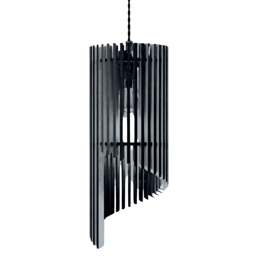 Luminária pendente Mística em MDF, Cor: Preto. Foto 1 do produto.