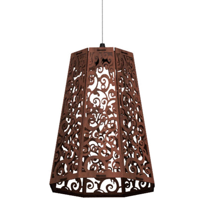 Luminária pendente Gama em MDF, Cor: Marrom. Foto 1 do produto.