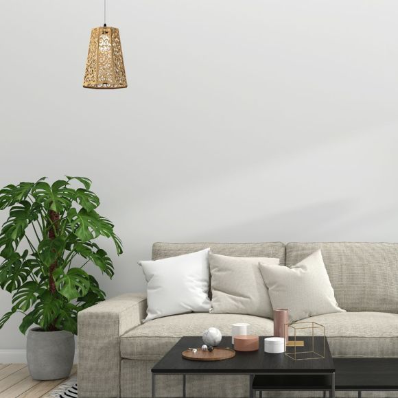 Luminária pendente Gama em MDF, Cor: MDF cru. Foto 2 do produto.