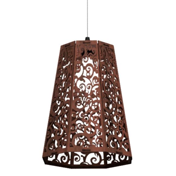 Luminária pendente Gama em MDF, Cor: MDF cru. Foto 3 do produto.