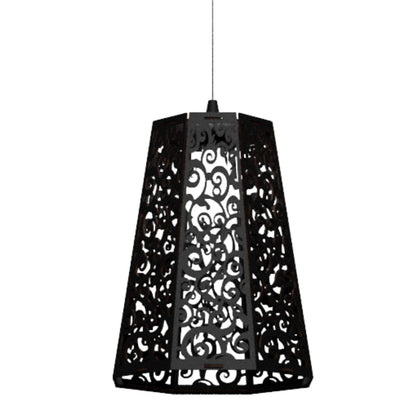 Luminária pendente Gama em MDF, Cor: Preto. Foto 1 do produto.