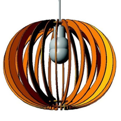 Luminária pendente Lua Cheia em MDF, Cor: MDF cru. Foto 1 do produto.