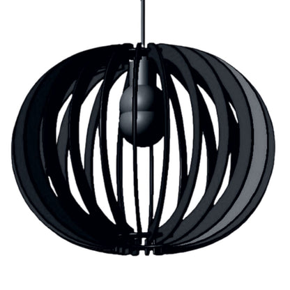 Luminária pendente Lua Cheia em MDF, Cor: Preto. Foto 1 do produto.
