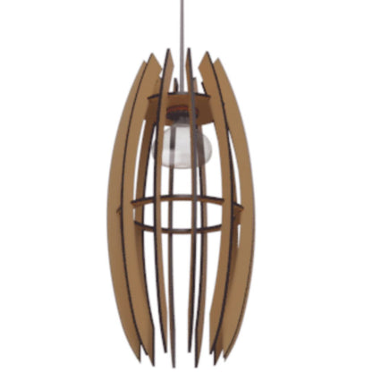 Luminária pendente Espinhos em MDF, Cor: MDF cru. Foto 3 do produto.