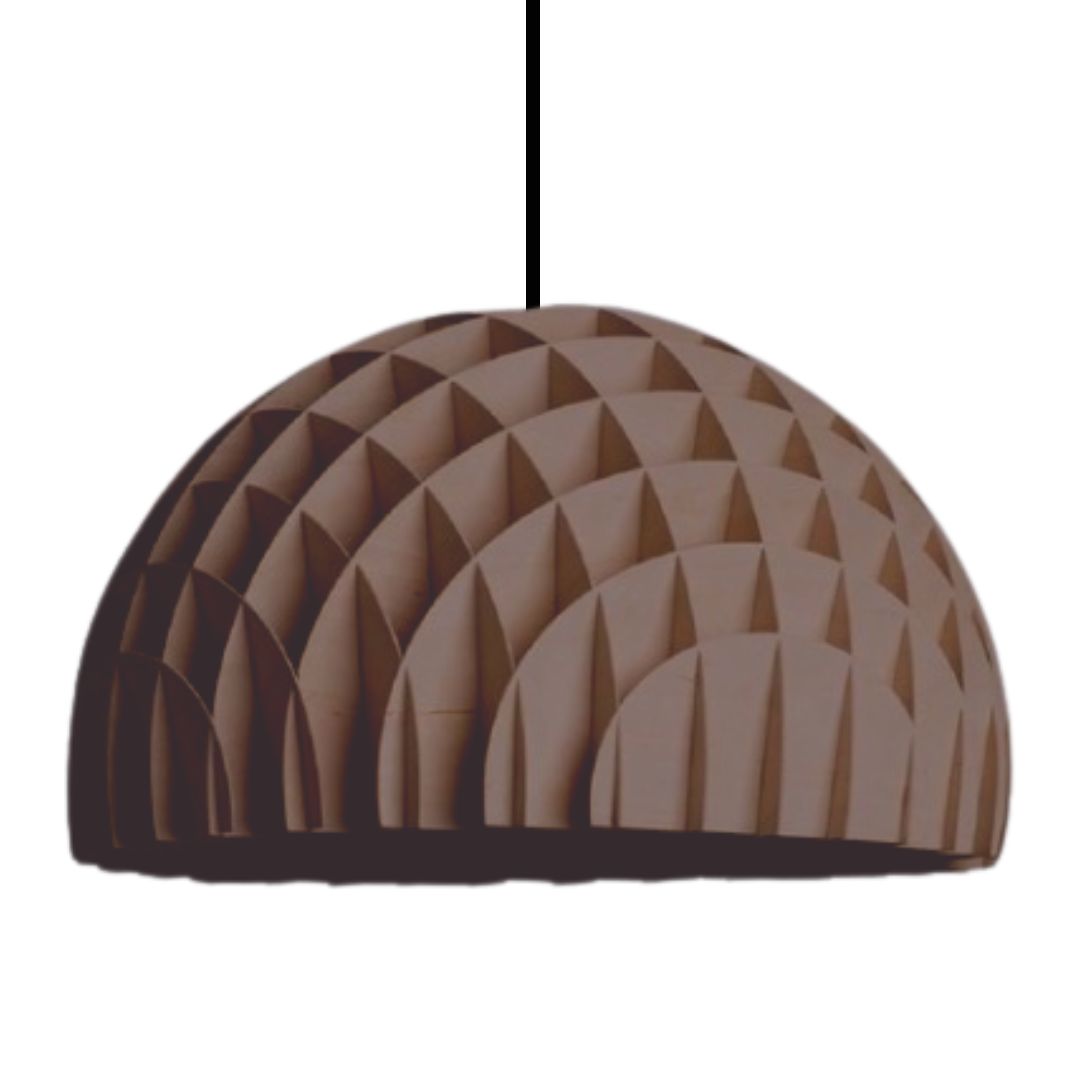 Luminária pendente Colméia em MDF, Cor: Marrom. Foto 1 do produto.