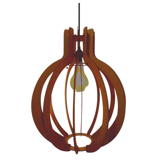 Luminária pendente Jupiter em MDF, referência LCD0016, Cor: Marrom. Foto 1 do produto.