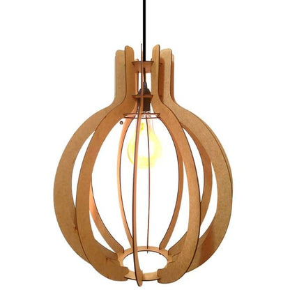 Luminária pendente Jupiter em MDF, referência LCD0016, Cor: MDF cru. Foto 1 do produto.