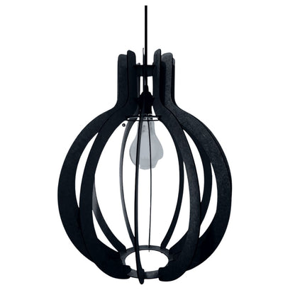 Luminária pendente Jupiter em MDF, referência LCD0016, Cor: Preto. Foto 1 do produto.