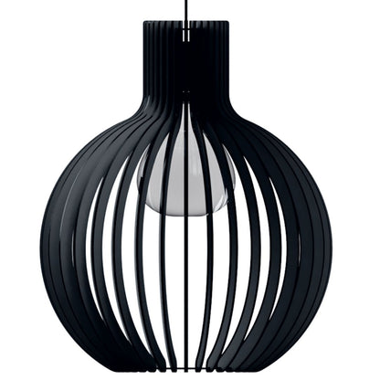 Luminária pendente Cúpula em MDF, referência LCD0017, Cor: Preto. Foto 1 do produto.