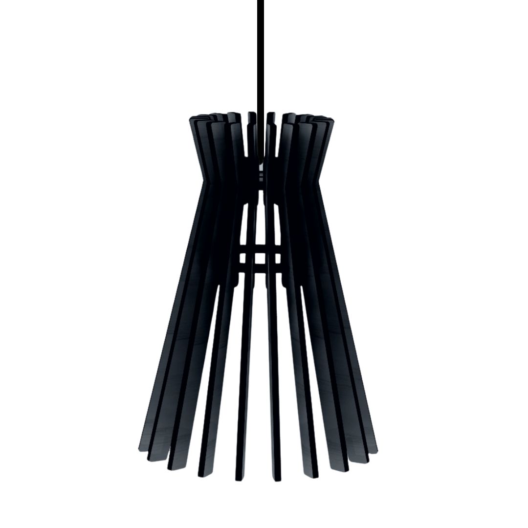 Luminária pendente Havana em MDF, Cor: Preto. Foto 1 do produto.