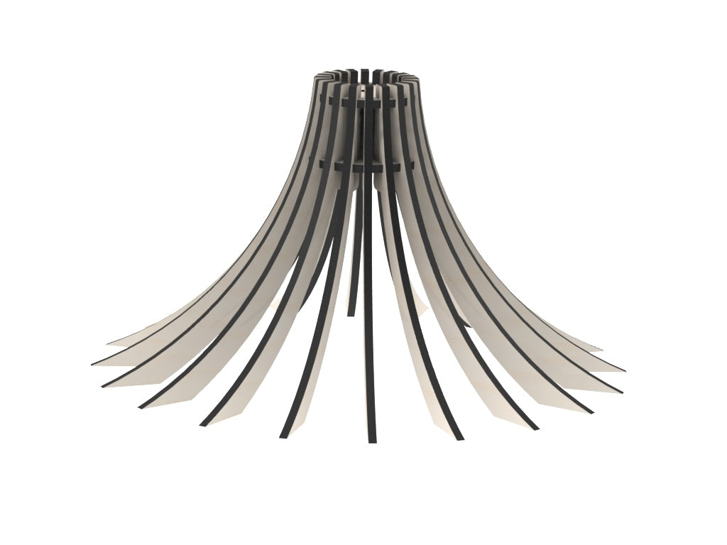 Luminária pendente Dalia em MDF, Cor: MDF cru. Foto 1 do produto.