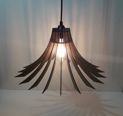 Luminária pendente Dalia em MDF, Cor: MDF cru. Foto 2 do produto.