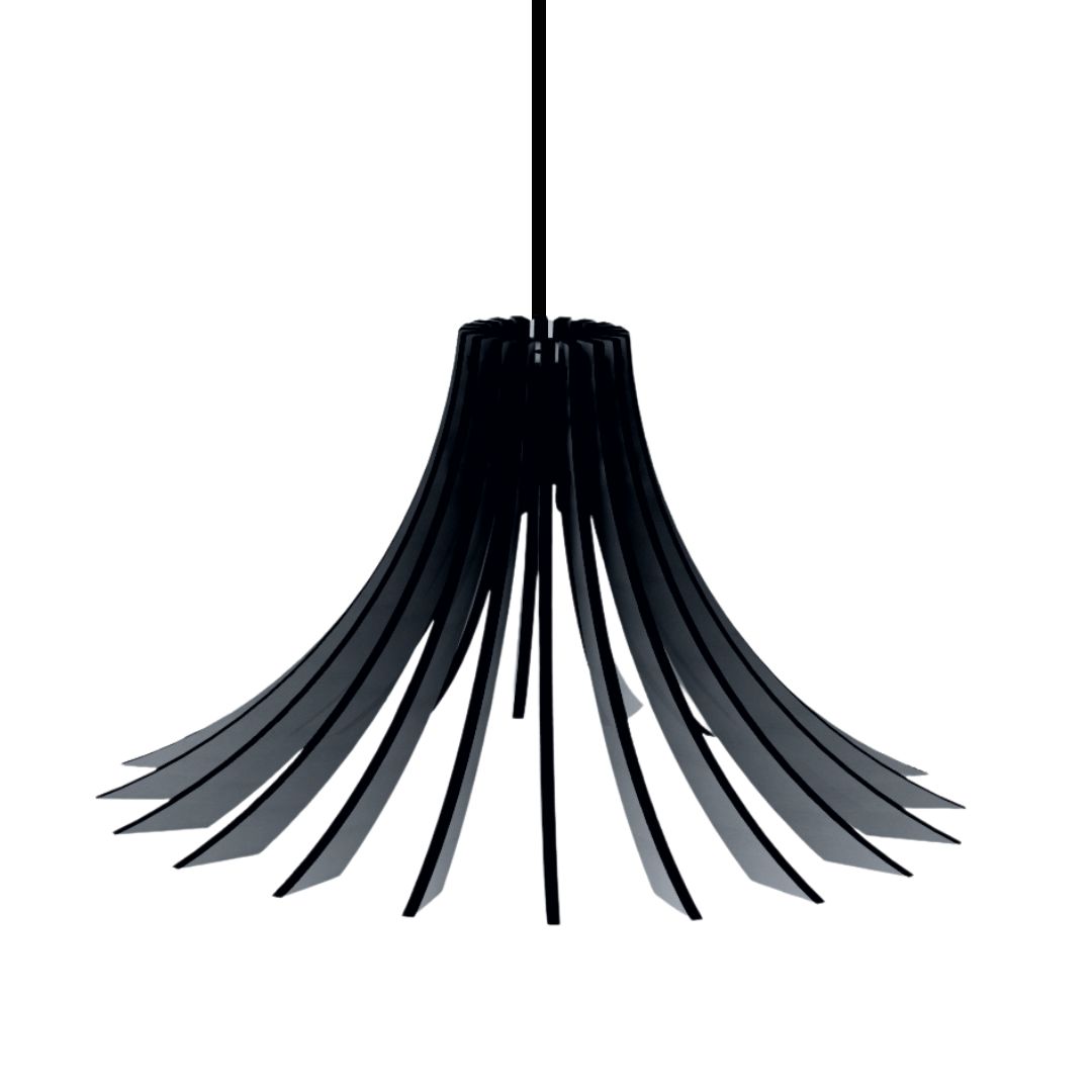 Luminária pendente Dalia em MDF, Cor: Preto. Foto 1 do produto.