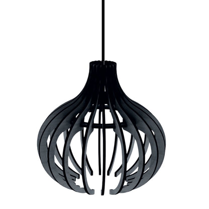 Luminária pendente Diana em MDF, Cor: Preto. Foto 1 do produto.