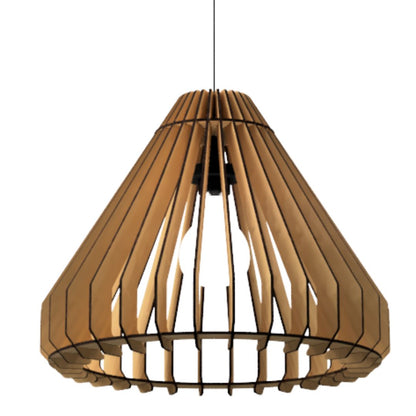 Luminária pendente Cone em MDF, Cor: MDF cru. Foto 1 do produto.