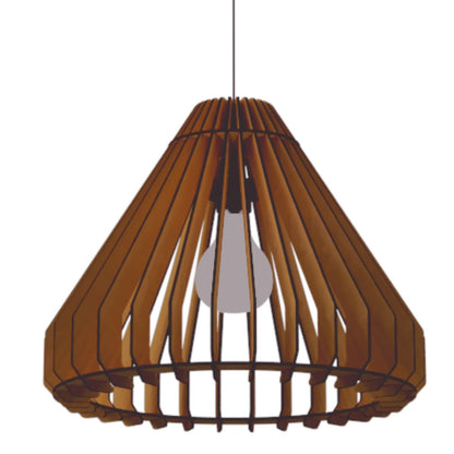 Luminária pendente Cone em MDF, Cor: MDF cru. Foto 3 do produto.