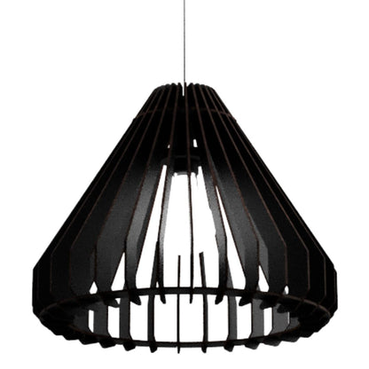 Luminária pendente Cone em MDF, Cor: Preto. Foto 1 do produto.