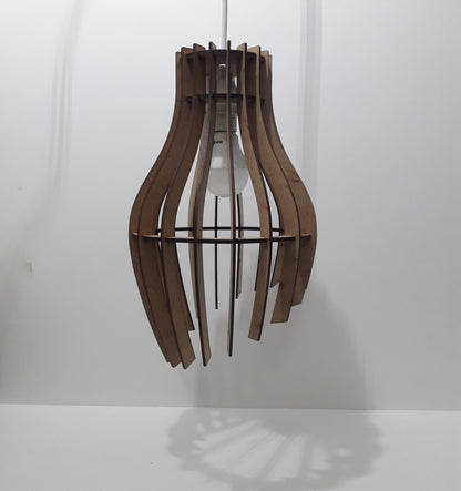 Luminária pendente Garra em MDF, Cor: MDF cru. Foto 2 do produto.