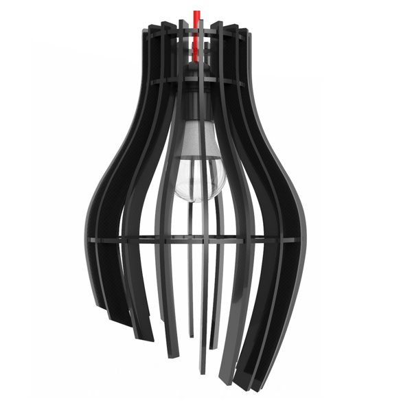 Luminária pendente Garra em MDF, Cor: Preto. Foto 1 do produto.