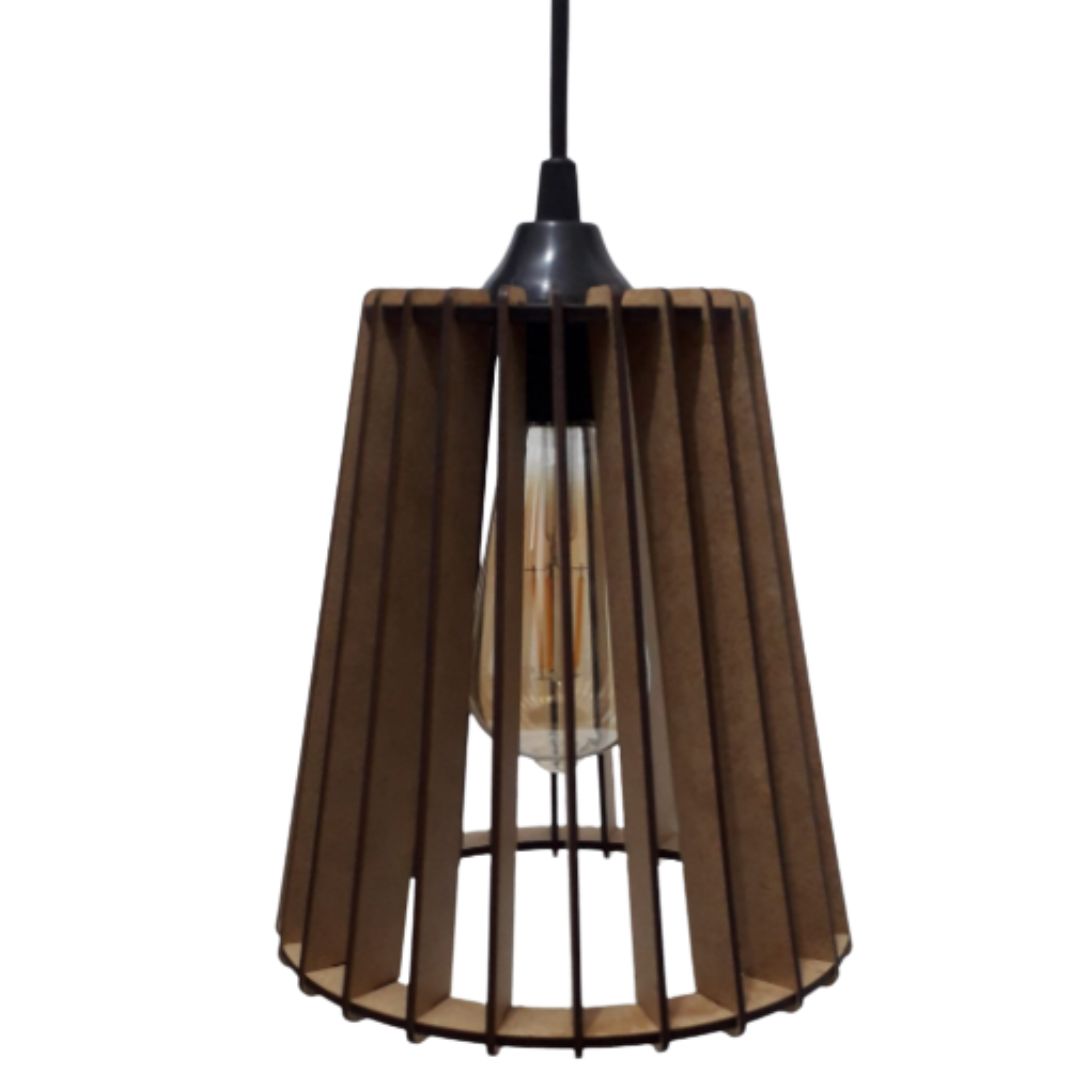 Luminária pendente Cairo em MDF, Cor: MDF cru. Foto 3 do produto.
