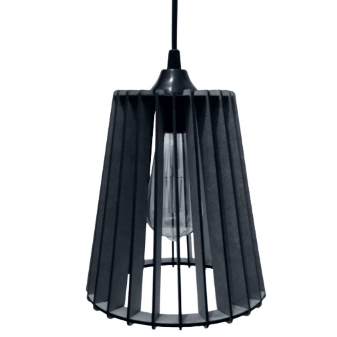 Luminária pendente Cairo em MDF, Cor: Preto. Foto 1 do produto.
