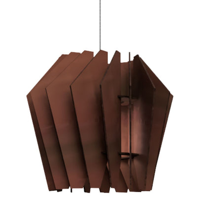 Luminária pendente Espiral em MDF, Cor: Marrom. Foto 1 do produto.