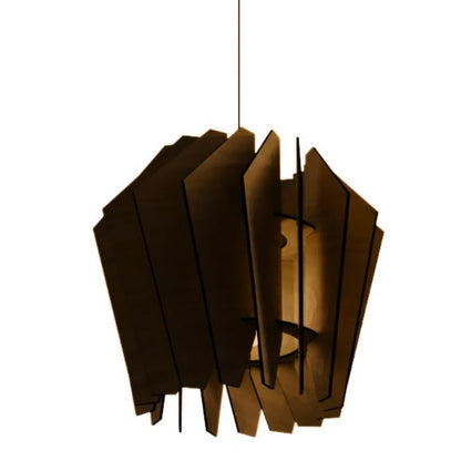 Luminária pendente Espiral em MDF, Cor: MDF cru. Foto 3 do produto.