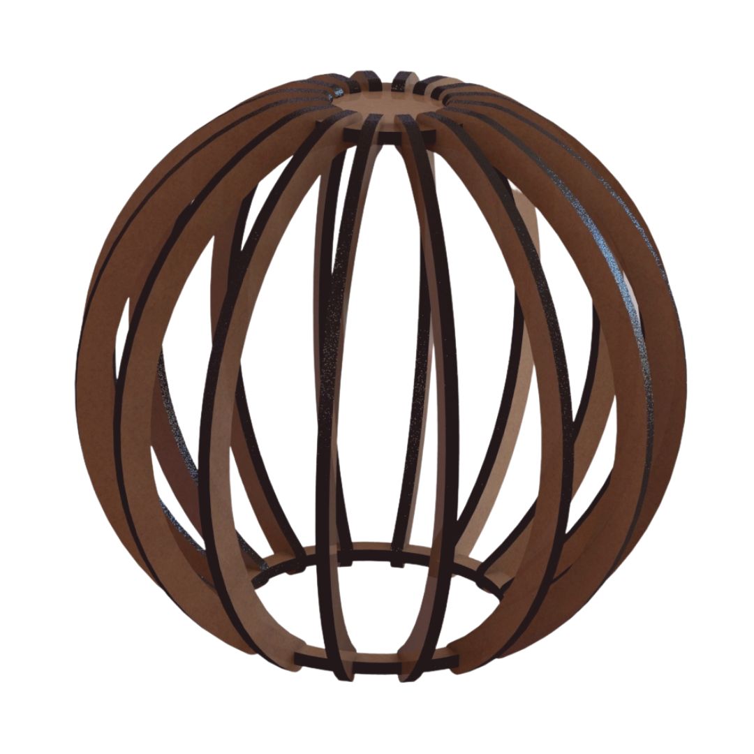 Luminária pendente Jabulani em MDF, Cor: MDF cru. Foto 3 do produto.