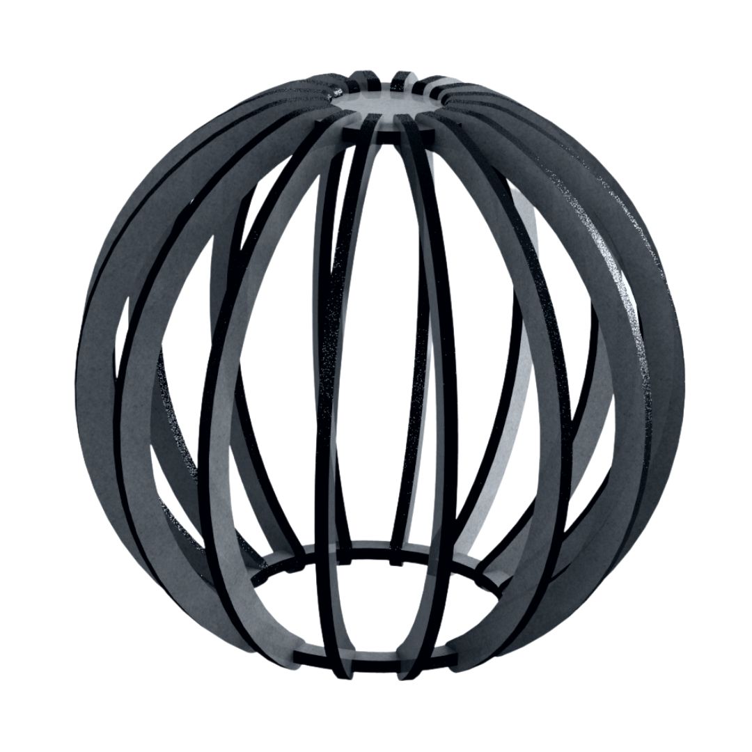 Luminária pendente Jabulani em MDF, Cor: Preto. Foto 1 do produto.