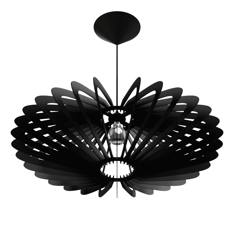 Luminária pendente Mercúrio em MDF, Cor: Preto. Foto 1 do produto.